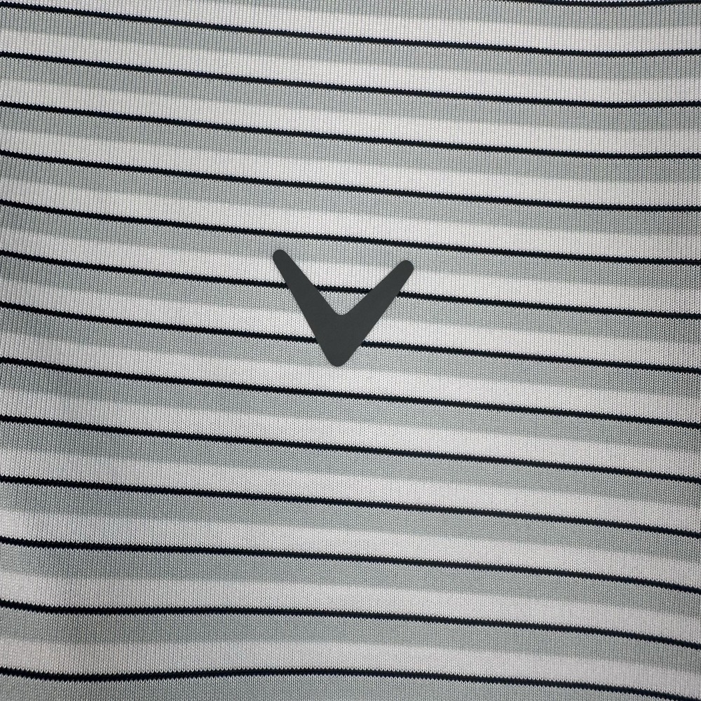 Callaway Opti-Dri Black/Gray Stripe White Golf Shirt XL Short Sleeve Activewear - Picture 11 of 14
